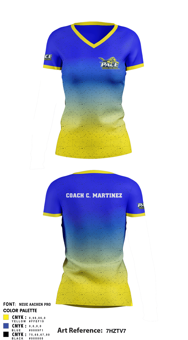 Women's Short Sleeve Vneck Shirt, Pace Girls Track & Field, Track & Field, Teamtime, Team time, sublimation, custom sports apparel, team uniforms, spirit wear, spiritwear, sports uniforms, custom shirts, team store, custom team store, fundraiser sports, apparel fundraiser