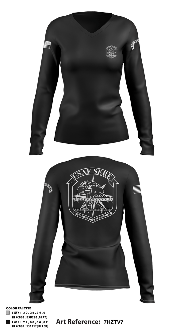 Women's Long Sleeve Vneck Shirt, , Air Force, Teamtime, Team time, sublimation, custom sports apparel, team uniforms, spirit wear, spiritwear, sports uniforms, custom shirts, team store, custom team store, fundraiser sports, apparel fundraiser