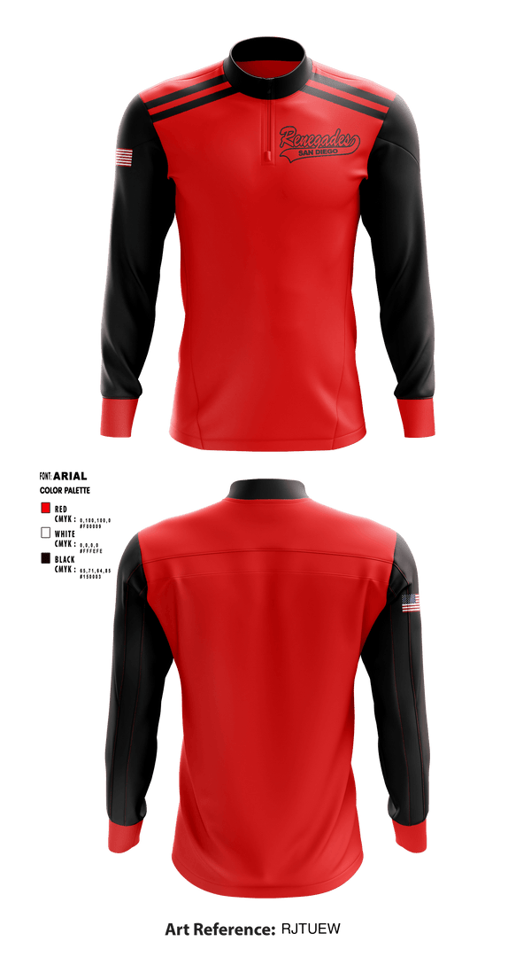Quarter Zip Jacket, San Diego Renegades, Spirit Store, Teamtime, Team time, sublimation, custom sports apparel, team uniforms, spirit wear, spiritwear, sports uniforms, custom shirts, team store, custom team store, fundraiser sports, apparel fundraiser