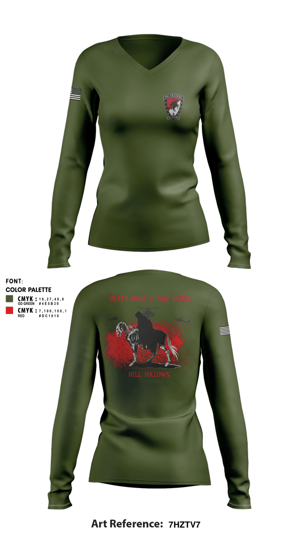 Women's Long Sleeve Vneck Shirt, , Army, Teamtime, Team time, sublimation, custom sports apparel, team uniforms, spirit wear, spiritwear, sports uniforms, custom shirts, team store, custom team store, fundraiser sports, apparel fundraiser