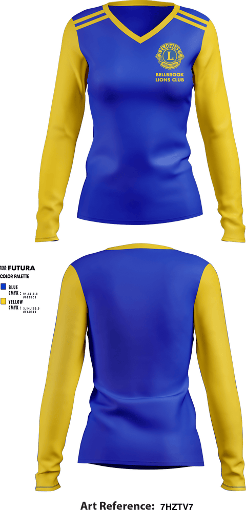 Women's Long Sleeve Vneck Shirt, Bellbrook Lions Club, Spirit Store, Teamtime, Team time, sublimation, custom sports apparel, team uniforms, spirit wear, spiritwear, sports uniforms, custom shirts, team store, custom team store, fundraiser sports, apparel fundraiser