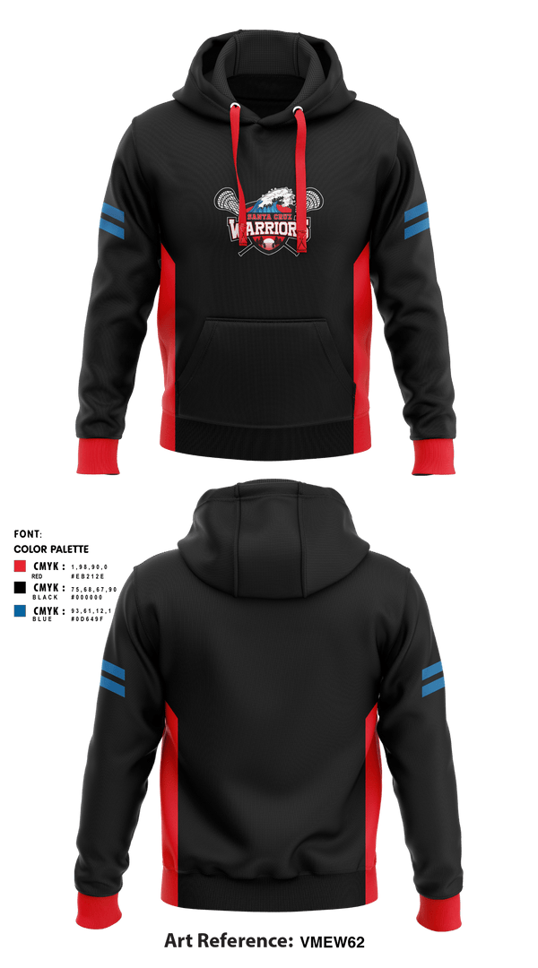 Hoodie, Santa Cruz Warriors Lacrosse, Men's Lacrosse, Teamtime, Team time, sublimation, custom sports apparel, team uniforms, spirit wear, spiritwear, sports uniforms, custom shirts, team store, custom team store, fundraiser sports, apparel fundraiser