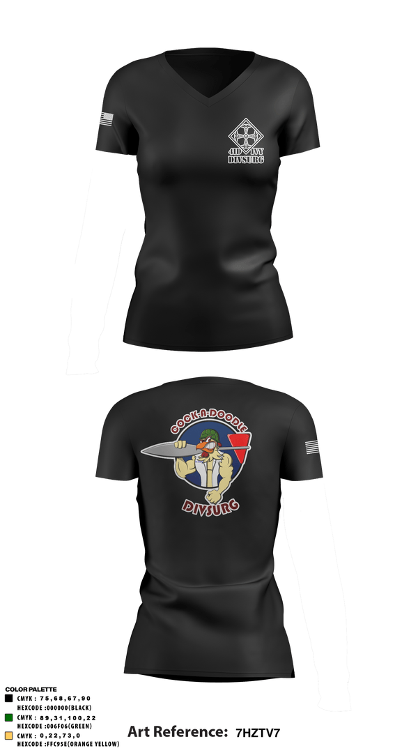 Women's Short Sleeve Vneck Shirt, DIVSURG, 4ID, Army, Teamtime, Team time, sublimation, custom sports apparel, team uniforms, spirit wear, spiritwear, sports uniforms, custom shirts, team store, custom team store, fundraiser sports, apparel fundraiser