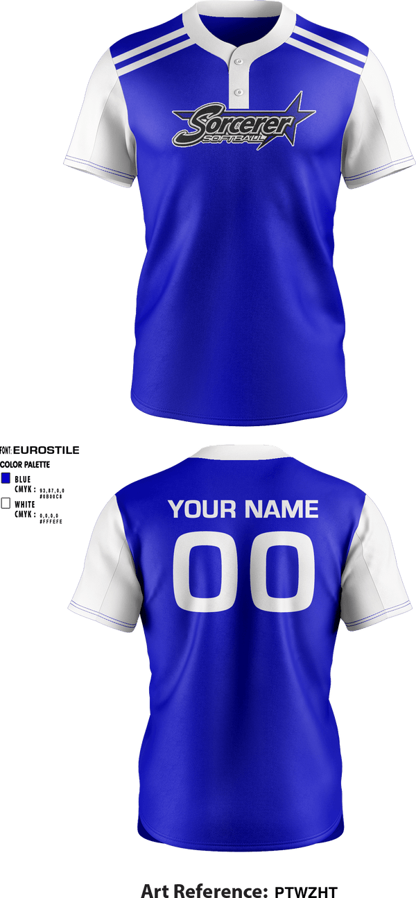 Full Button Softball Jersey, Sorcerer Fastpitch Softball, Softball, Teamtime, Team time, sublimation, custom sports apparel, team uniforms, spirit wear, spiritwear, sports uniforms, custom shirts, team store, custom team store, fundraiser sports, apparel fundraiser