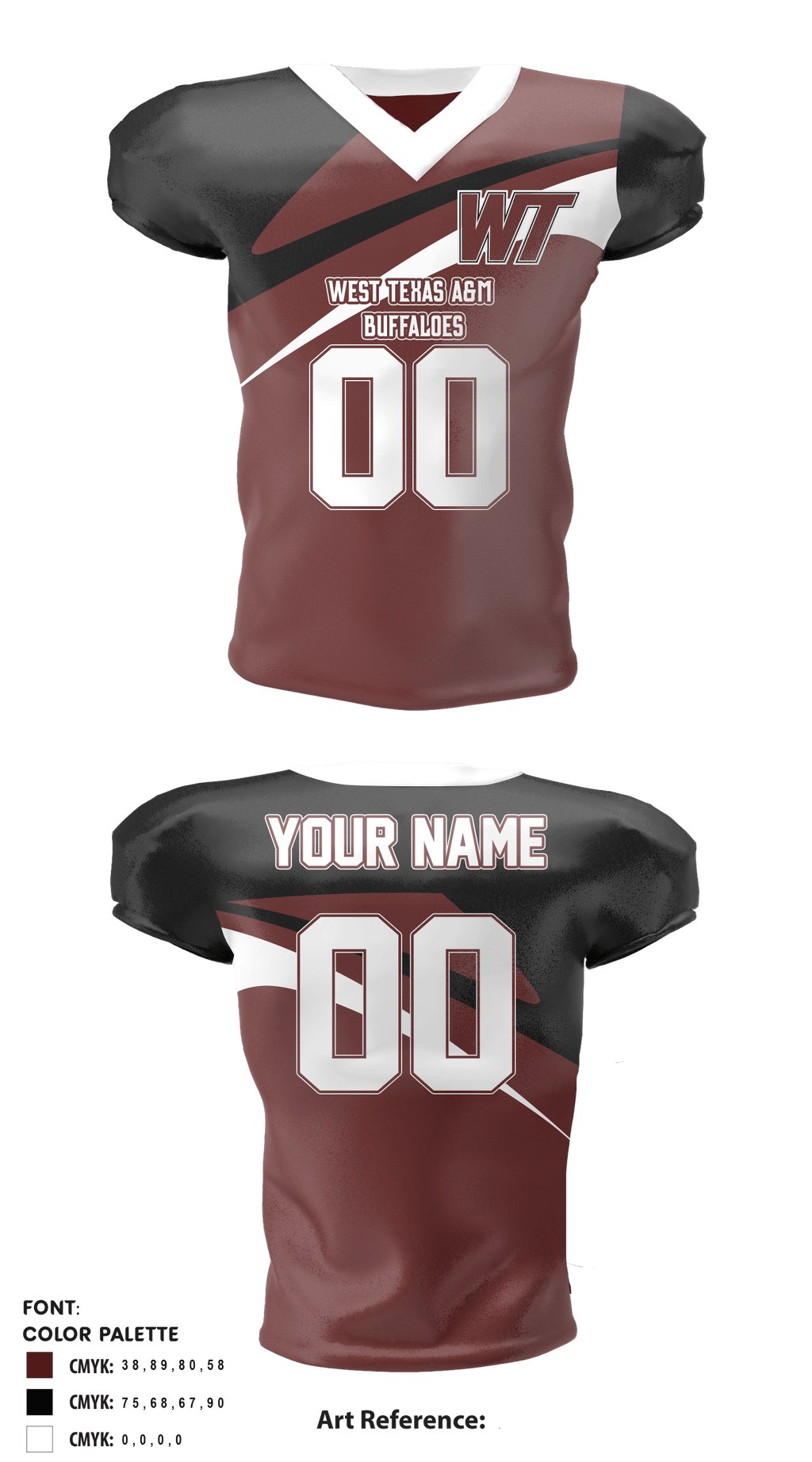 West Texas A M Buffaloes 79019549 Football Jersey 1