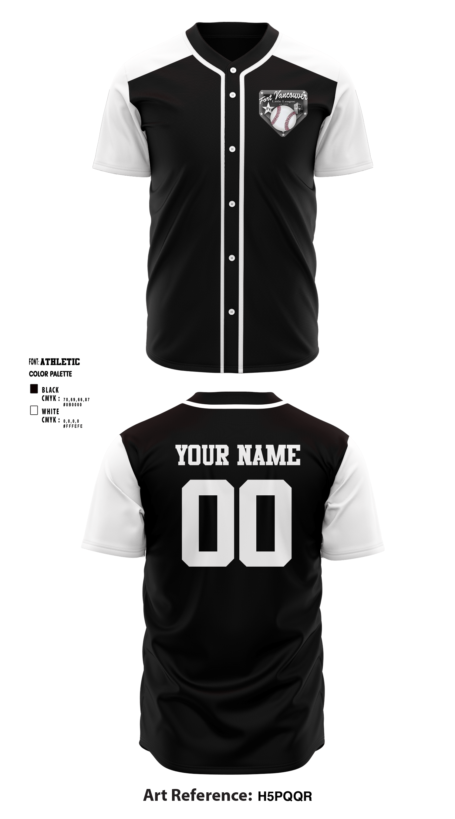 Baseball U Sublimated Short Sleeve Jersey (Style-1 Black) XLarge