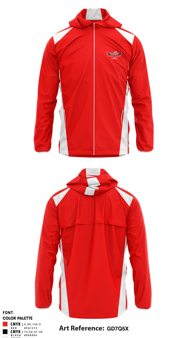Windbreaker, Renton Redhawks, Tennis, Teamtime, Team time, sublimation, custom sports apparel, team uniforms, spirit wear, spiritwear, sports uniforms, custom shirts, team store, custom team store, fundraiser sports, apparel fundraiser