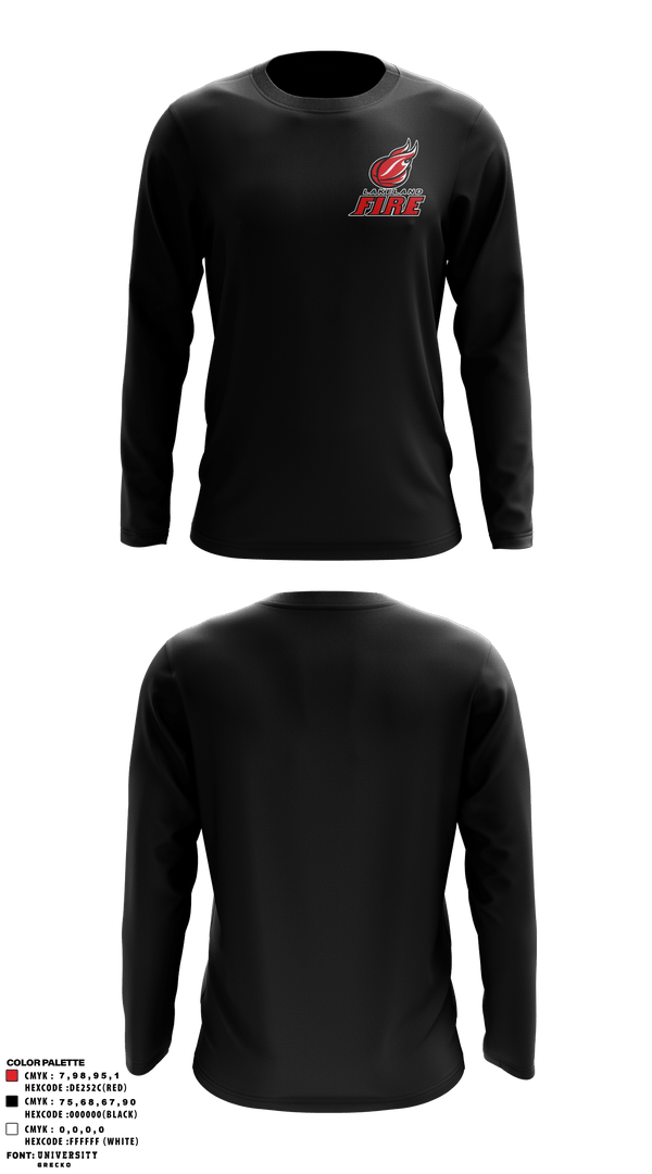 Long Sleeve Performance Shirt, Lakeland Fire, Men's Basketball, Teamtime, Team time, sublimation, custom sports apparel, team uniforms, spirit wear, spiritwear, sports uniforms, custom shirts, team store, custom team store, fundraiser sports, apparel fundraiser