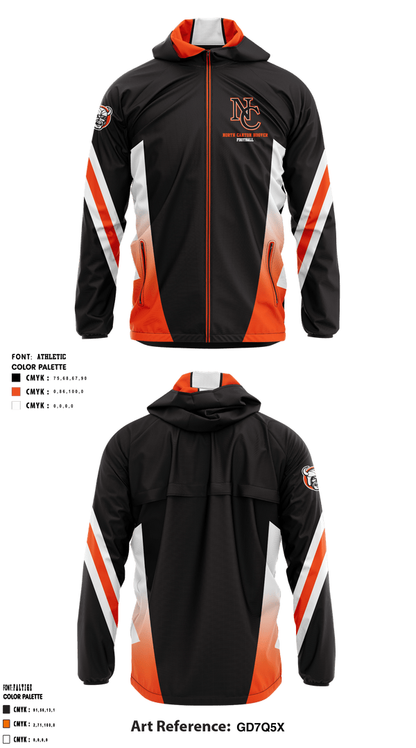 Windbreaker, North Canton Hoover Football, Football, Teamtime, Team time, sublimation, custom sports apparel, team uniforms, spirit wear, spiritwear, sports uniforms, custom shirts, team store, custom team store, fundraiser sports, apparel fundraiser