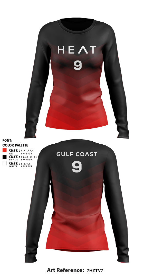 Women's Long Sleeve Vneck Shirt, Gulf Coast Heat Volleyball, Men's Volleyball, Teamtime, Team time, sublimation, custom sports apparel, team uniforms, spirit wear, spiritwear, sports uniforms, custom shirts, team store, custom team store, fundraiser sports, apparel fundraiser