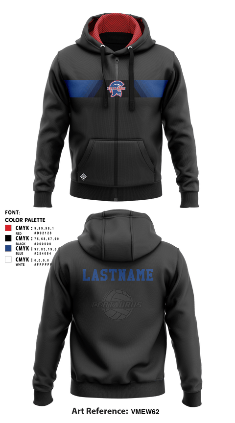 Zip Hoodie, Centaurus HS Warriors Boys Volleyball, Men's Volleyball, Teamtime, Team time, sublimation, custom sports apparel, team uniforms, spirit wear, spiritwear, sports uniforms, custom shirts, team store, custom team store, fundraiser sports, apparel fundraiser