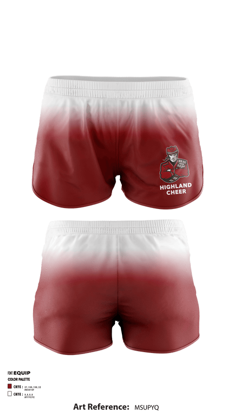 Women's Shorts, Highland High School Cheer, , Teamtime, Team time, sublimation, custom sports apparel, team uniforms, spirit wear, spiritwear, sports uniforms, custom shirts, team store, custom team store, fundraiser sports, apparel fundraiser