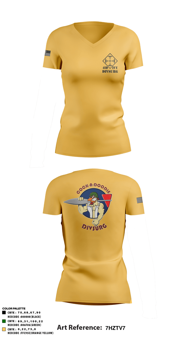 Women's Short Sleeve Vneck Shirt, DIVSURG, 4ID, Army, Teamtime, Team time, sublimation, custom sports apparel, team uniforms, spirit wear, spiritwear, sports uniforms, custom shirts, team store, custom team store, fundraiser sports, apparel fundraiser