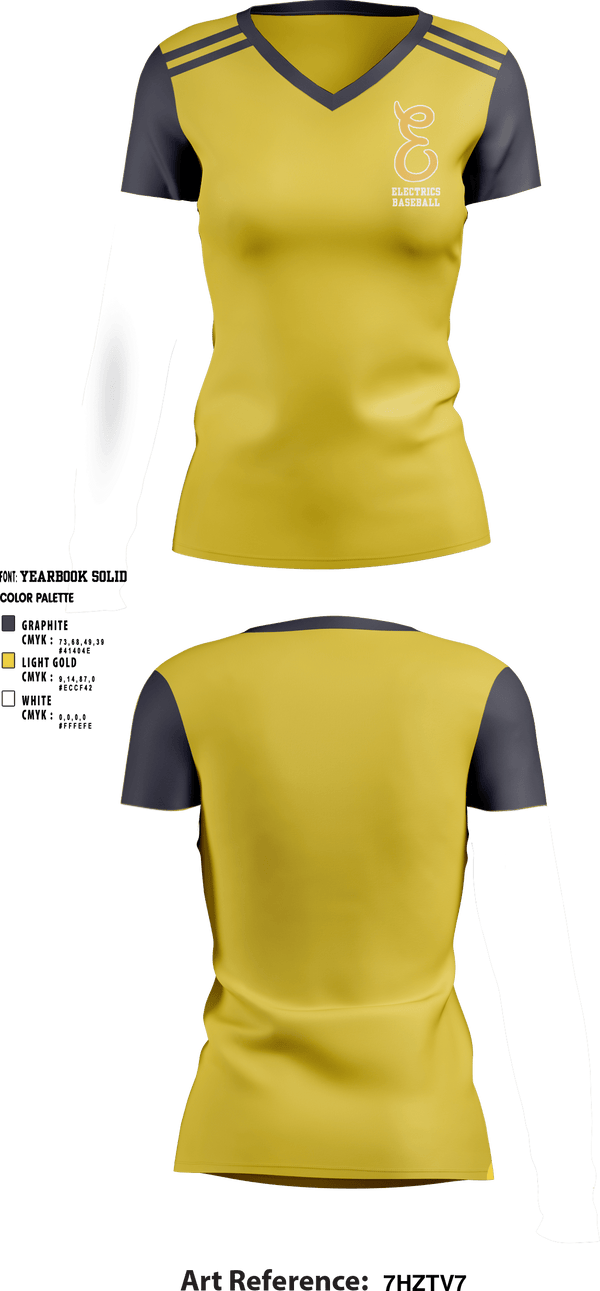 Women's Short Sleeve Vneck Shirt, Electrics, Baseball, Teamtime, Team time, sublimation, custom sports apparel, team uniforms, spirit wear, spiritwear, sports uniforms, custom shirts, team store, custom team store, fundraiser sports, apparel fundraiser