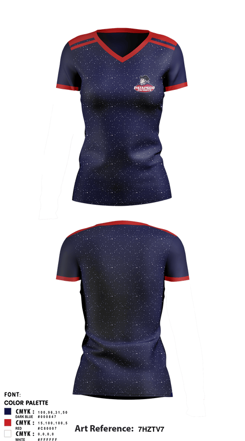 Women's Short Sleeve Vneck Shirt, Patapsco High School Track, Track & Field, Teamtime, Team time, sublimation, custom sports apparel, team uniforms, spirit wear, spiritwear, sports uniforms, custom shirts, team store, custom team store, fundraiser sports, apparel fundraiser