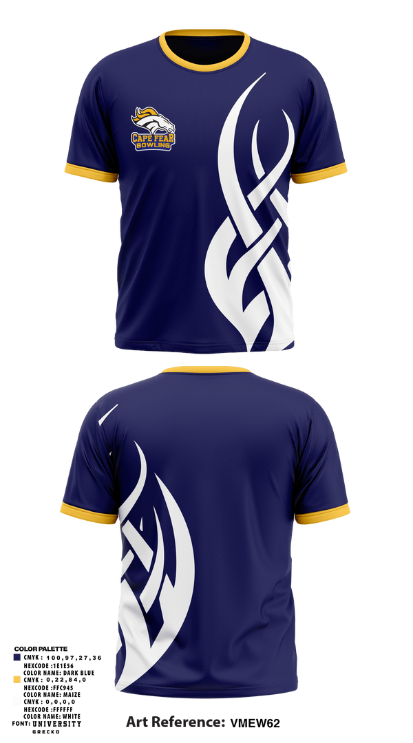 Short Sleeve Performance Shirt, Cape Fear, Bowling, Teamtime, Team time, sublimation, custom sports apparel, team uniforms, spirit wear, spiritwear, sports uniforms, custom shirts, team store, custom team store, fundraiser sports, apparel fundraiser