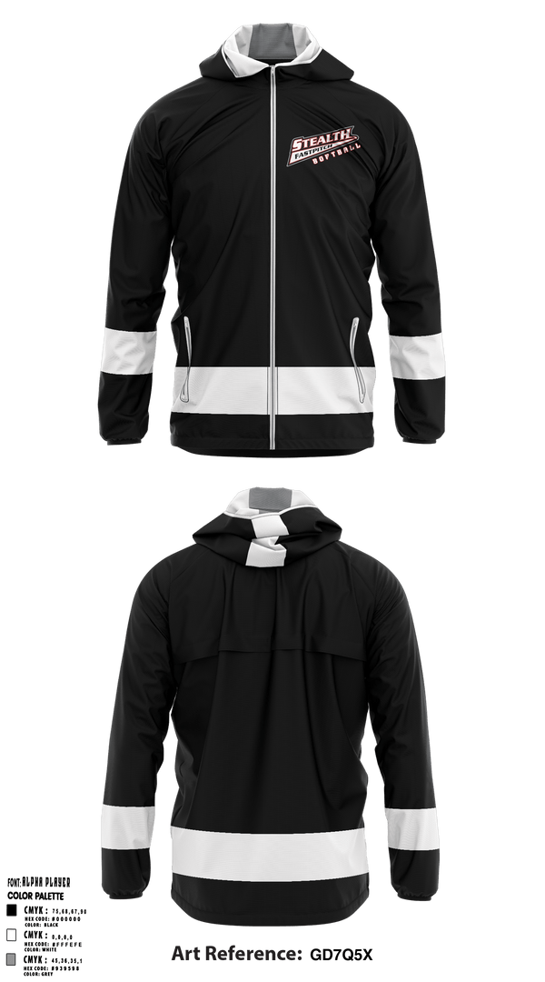 Windbreaker, Stealth Softball Org, Softball, Teamtime, Team time, sublimation, custom sports apparel, team uniforms, spirit wear, spiritwear, sports uniforms, custom shirts, team store, custom team store, fundraiser sports, apparel fundraiser