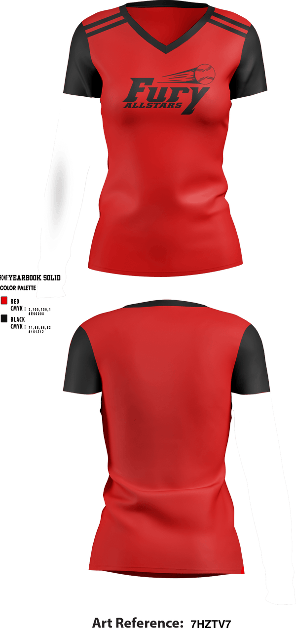 Women's Short Sleeve Vneck Shirt, Niles Township Fury, Softball, Teamtime, Team time, sublimation, custom sports apparel, team uniforms, spirit wear, spiritwear, sports uniforms, custom shirts, team store, custom team store, fundraiser sports, apparel fundraiser