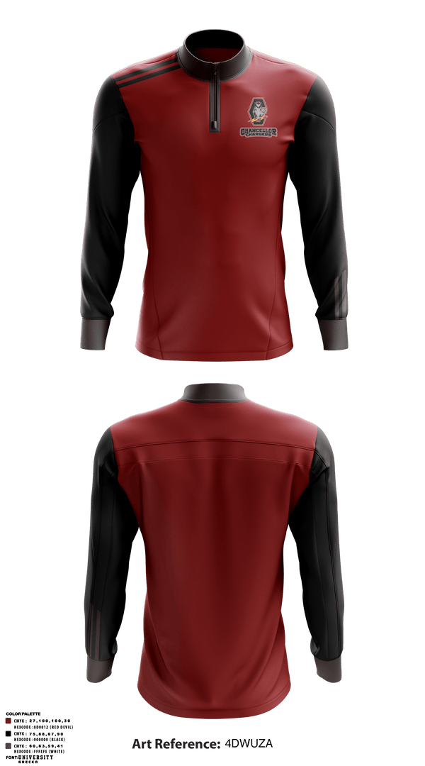 Quarter Zip Jacket, Chancellor Chargers, Wrestling, Teamtime, Team time, sublimation, custom sports apparel, team uniforms, spirit wear, spiritwear, sports uniforms, custom shirts, team store, custom team store, fundraiser sports, apparel fundraiser