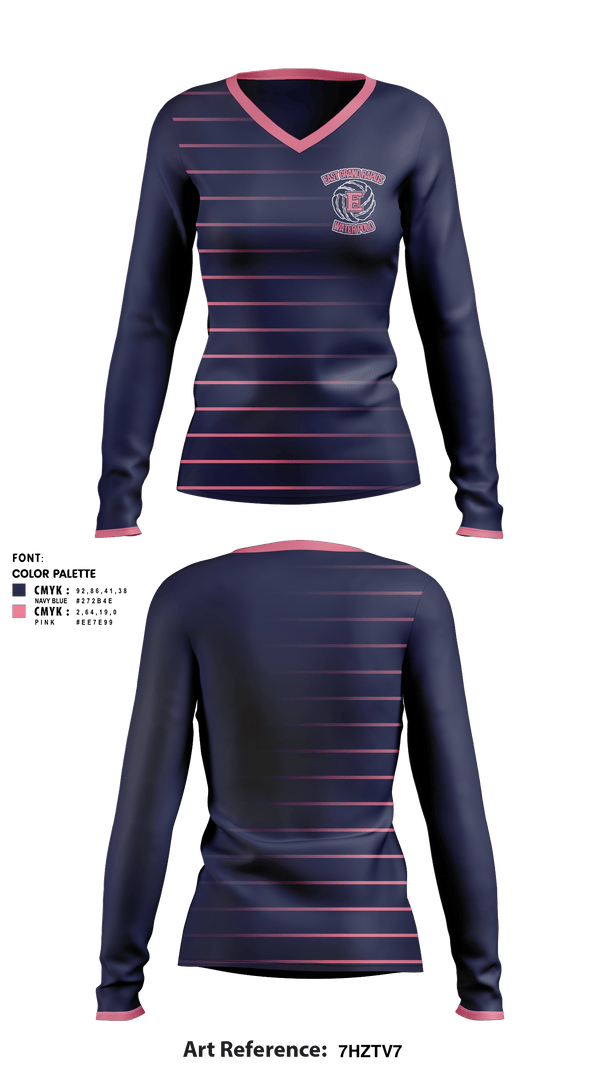 Women's Long Sleeve Vneck Shirt, East Grand Rapids High School Water Polo, Water Polo, Teamtime, Team time, sublimation, custom sports apparel, team uniforms, spirit wear, spiritwear, sports uniforms, custom shirts, team store, custom team store, fundraiser sports, apparel fundraiser