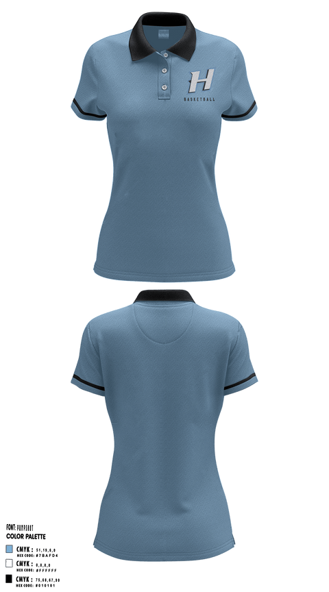 Women's Short Sleeve Performance Polo, Huntingtown Girls Basketball, Women's Basketball, Teamtime, Team time, sublimation, custom sports apparel, team uniforms, spirit wear, spiritwear, sports uniforms, custom shirts, team store, custom team store, fundraiser sports, apparel fundraiser