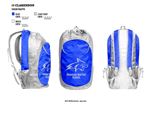 Gear Bag, Munising Baptist School Bobcats, Men's Basketball, Teamtime, Team time, sublimation, custom sports apparel, team uniforms, spirit wear, spiritwear, sports uniforms, custom shirts, team store, custom team store, fundraiser sports, apparel fundraiser