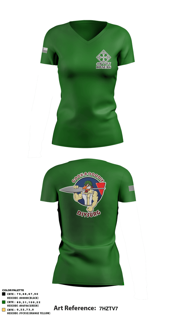 Women's Short Sleeve Vneck Shirt, DIVSURG, 4ID, Army, Teamtime, Team time, sublimation, custom sports apparel, team uniforms, spirit wear, spiritwear, sports uniforms, custom shirts, team store, custom team store, fundraiser sports, apparel fundraiser