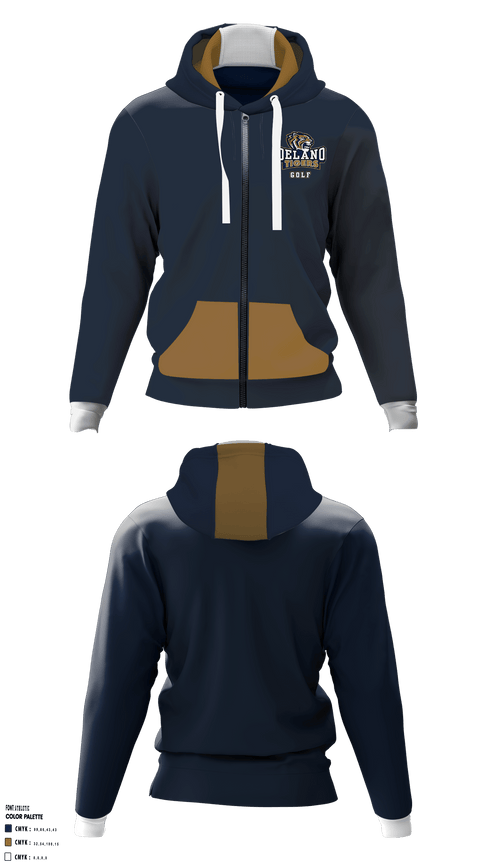 Zip Hoodie, Delano High School Golf, Golf, Teamtime, Team time, sublimation, custom sports apparel, team uniforms, spirit wear, spiritwear, sports uniforms, custom shirts, team store, custom team store, fundraiser sports, apparel fundraiser
