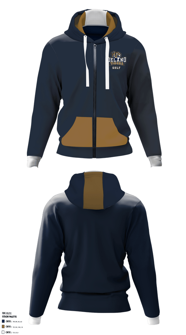 Zip Hoodie, Delano High School Golf, Golf, Teamtime, Team time, sublimation, custom sports apparel, team uniforms, spirit wear, spiritwear, sports uniforms, custom shirts, team store, custom team store, fundraiser sports, apparel fundraiser