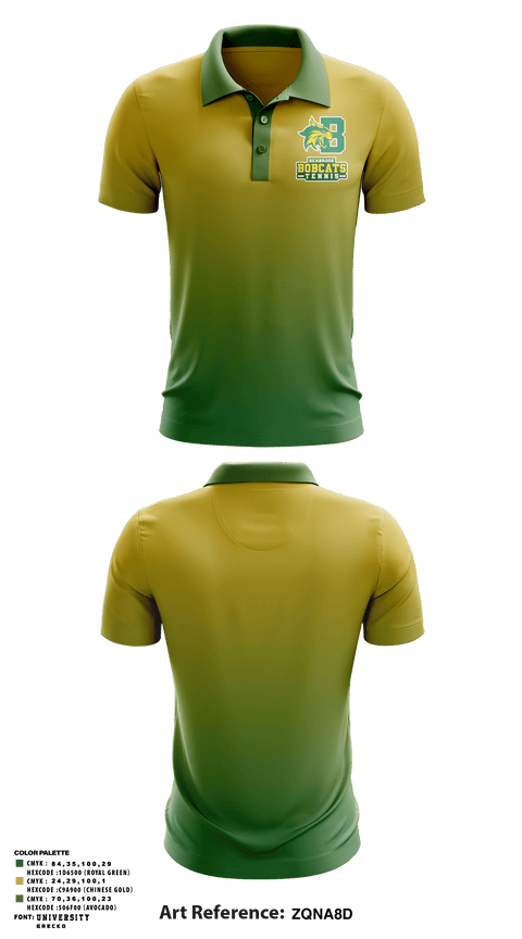 Short Sleeve Performance Polo, Bobcat Tennis, Tennis, Teamtime, Team time, sublimation, custom sports apparel, team uniforms, spirit wear, spiritwear, sports uniforms, custom shirts, team store, custom team store, fundraiser sports, apparel fundraiser
