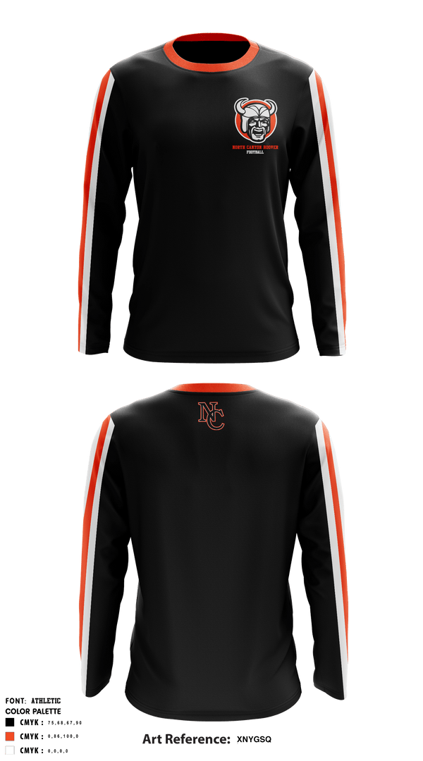 Long Sleeve Performance Shirt, North Canton Hoover Football, Football, Teamtime, Team time, sublimation, custom sports apparel, team uniforms, spirit wear, spiritwear, sports uniforms, custom shirts, team store, custom team store, fundraiser sports, apparel fundraiser