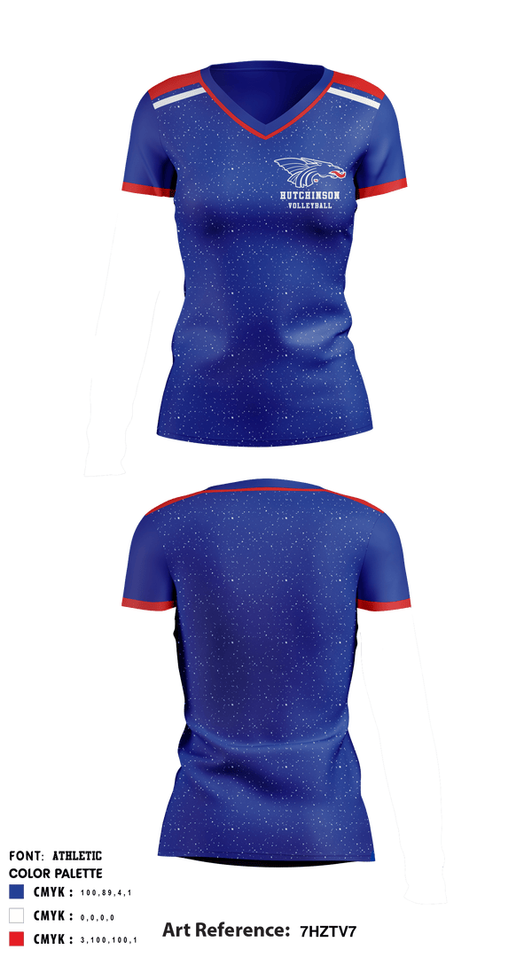 Women's Short Sleeve Vneck Shirt, Hutchinson Community College Volleyball, Women's Volleyball, Teamtime, Team time, sublimation, custom sports apparel, team uniforms, spirit wear, spiritwear, sports uniforms, custom shirts, team store, custom team store, fundraiser sports, apparel fundraiser