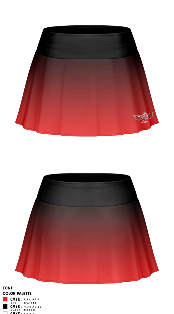 Skort, Renton Redhawks, Tennis, Teamtime, Team time, sublimation, custom sports apparel, team uniforms, spirit wear, spiritwear, sports uniforms, custom shirts, team store, custom team store, fundraiser sports, apparel fundraiser