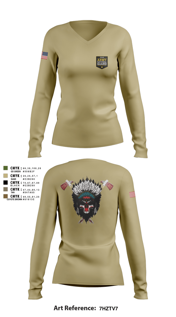 Women's Long Sleeve Vneck Shirt, , Army, Teamtime, Team time, sublimation, custom sports apparel, team uniforms, spirit wear, spiritwear, sports uniforms, custom shirts, team store, custom team store, fundraiser sports, apparel fundraiser
