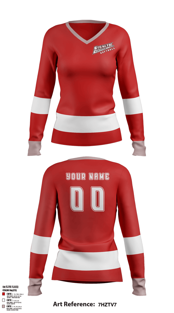 Women's Long Sleeve Vneck Shirt, Stealth Softball Org, Softball, Teamtime, Team time, sublimation, custom sports apparel, team uniforms, spirit wear, spiritwear, sports uniforms, custom shirts, team store, custom team store, fundraiser sports, apparel fundraiser
