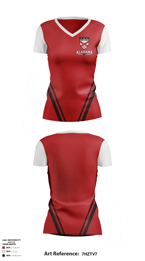 Women's Short Sleeve Vneck Shirt, Alabama FC, School Spirit Store, Teamtime, Team time, sublimation, custom sports apparel, team uniforms, spirit wear, spiritwear, sports uniforms, custom shirts, team store, custom team store, fundraiser sports, apparel fundraiser