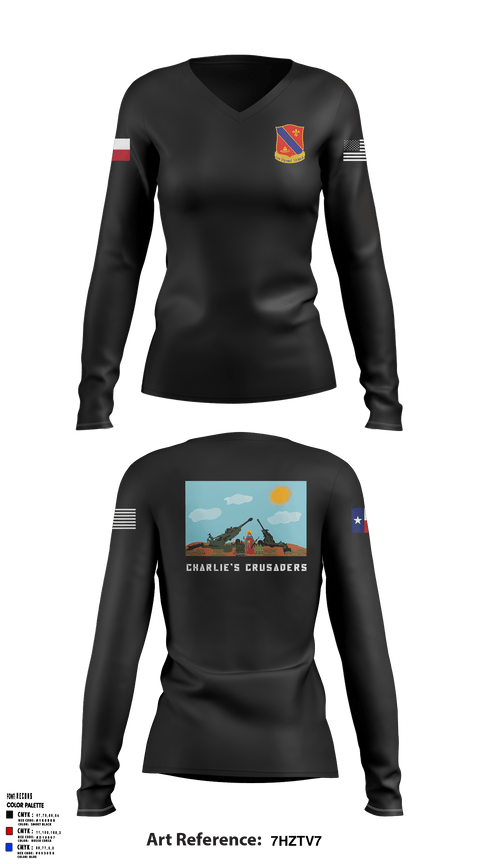 Women's Long Sleeve Vneck Shirt, , National Guard, Teamtime, Team time, sublimation, custom sports apparel, team uniforms, spirit wear, spiritwear, sports uniforms, custom shirts, team store, custom team store, fundraiser sports, apparel fundraiser