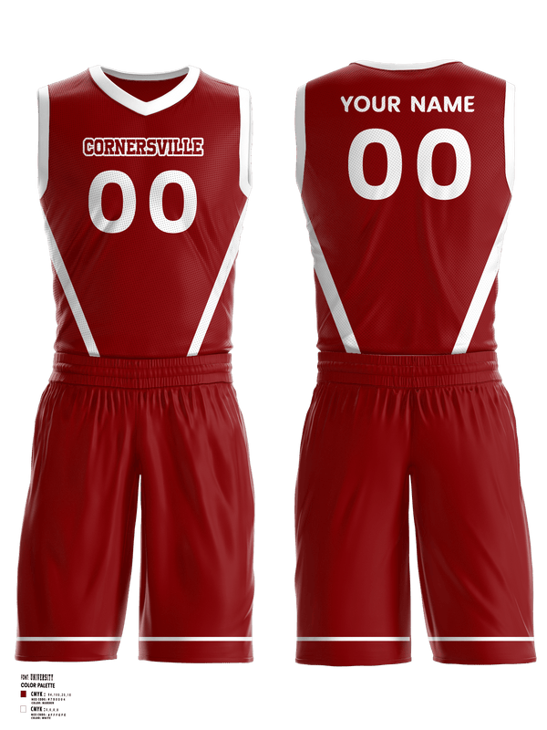 Basketball Uniform, Cornersville High School Basketball, Men's Basketball, Teamtime, Team time, sublimation, custom sports apparel, team uniforms, spirit wear, spiritwear, sports uniforms, custom shirts, team store, custom team store, fundraiser sports, apparel fundraiser