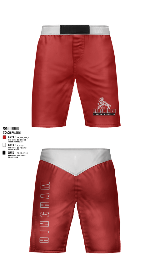 Fight Shorts, Hingham, Wrestling, Teamtime, Team time, sublimation, custom sports apparel, team uniforms, spirit wear, spiritwear, sports uniforms, custom shirts, team store, custom team store, fundraiser sports, apparel fundraiser