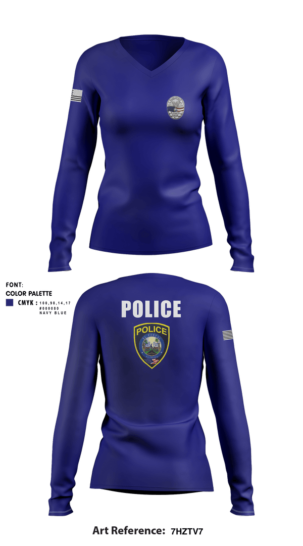 Women's Long Sleeve Vneck Shirt, , Police, Teamtime, Team time, sublimation, custom sports apparel, team uniforms, spirit wear, spiritwear, sports uniforms, custom shirts, team store, custom team store, fundraiser sports, apparel fundraiser