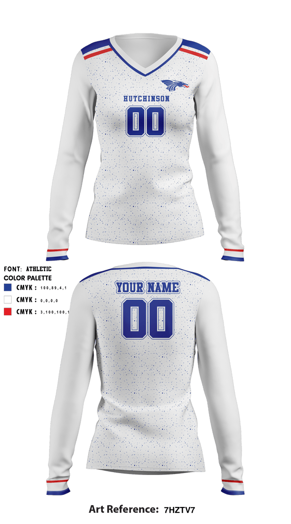 Women's Long Sleeve Vneck Shirt, Hutchinson Community College Volleyball, Women's Volleyball, Teamtime, Team time, sublimation, custom sports apparel, team uniforms, spirit wear, spiritwear, sports uniforms, custom shirts, team store, custom team store, fundraiser sports, apparel fundraiser