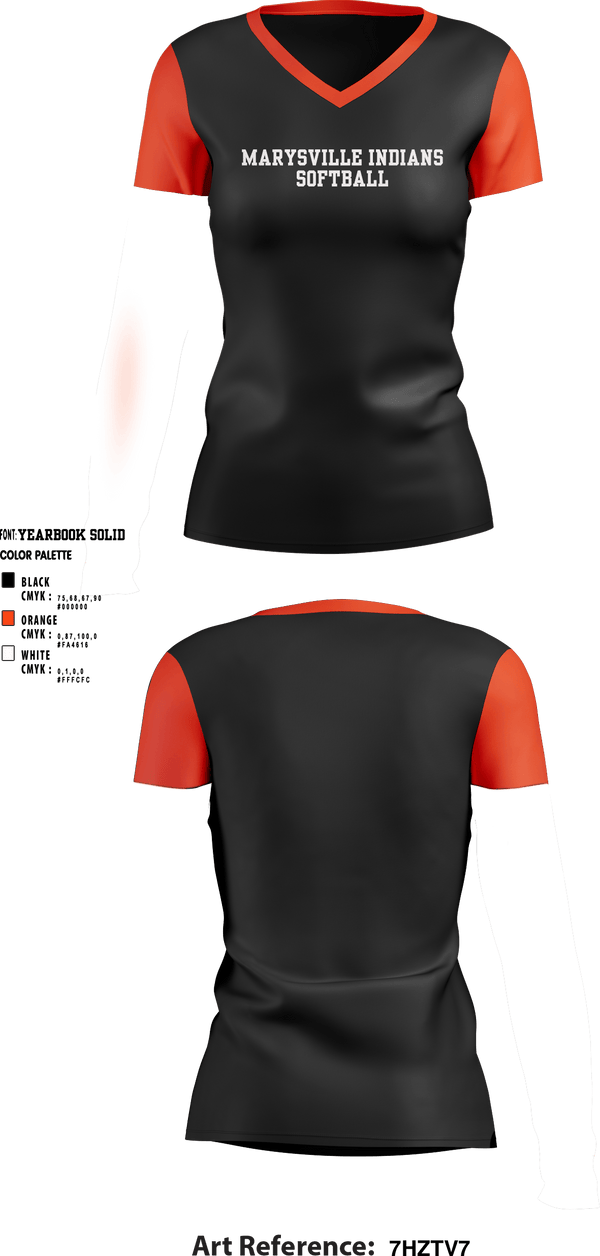 Women's Short Sleeve Vneck Shirt, Marysville indians, Softball, Teamtime, Team time, sublimation, custom sports apparel, team uniforms, spirit wear, spiritwear, sports uniforms, custom shirts, team store, custom team store, fundraiser sports, apparel fundraiser