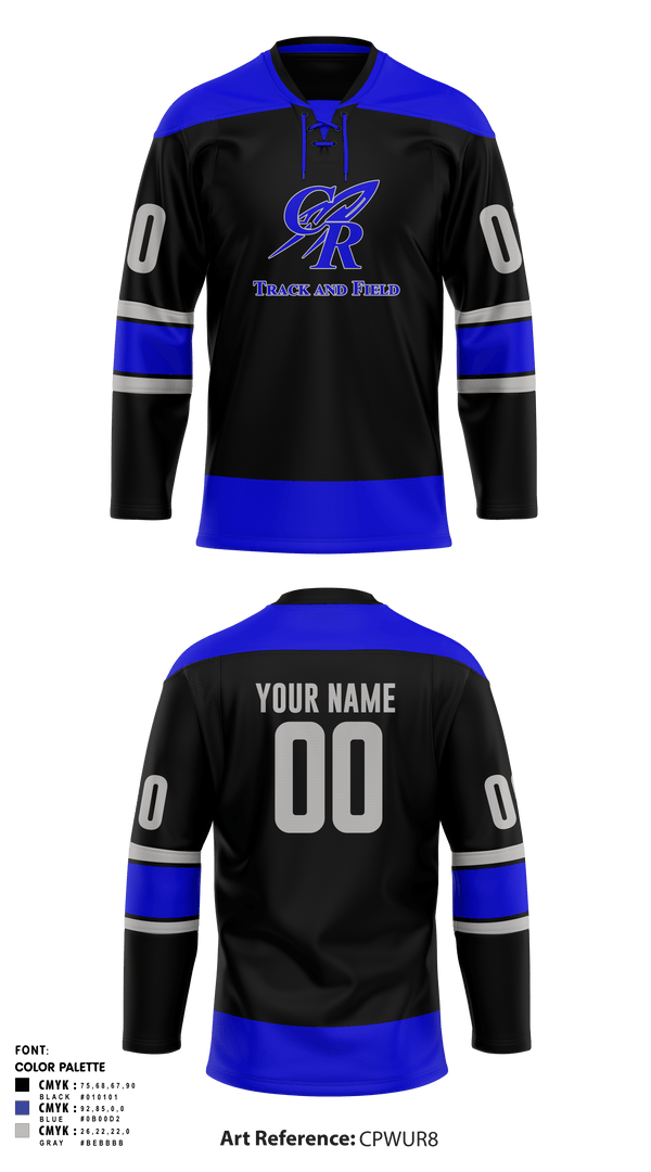 Hockey Jersey, Central High School Track & Field, Track & Field, Teamtime, Team time, sublimation, custom sports apparel, team uniforms, spirit wear, spiritwear, sports uniforms, custom shirts, team store, custom team store, fundraiser sports, apparel fundraiser