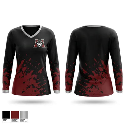 Matawan Huskies 29402258 Women's Long Sleeve V-neck Shirt - 1