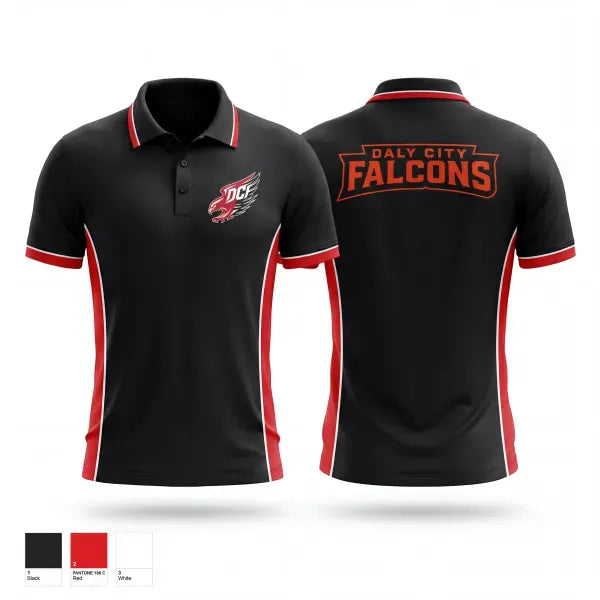 Short Sleeve Performance Polo, DALY CITY FALCONS, Men's Basketball, Teamtime, Team time, sublimation, custom sports apparel, team uniforms, spirit wear, spiritwear, sports uniforms, custom shirts, team store, custom team store, fundraiser sports, apparel fundraiser