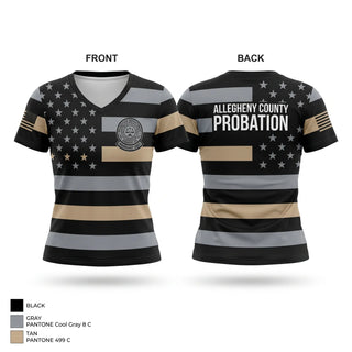 Womens Short Sleeve Vneck Shirt, Allegheny County Juvenile Probation Warrant Unit, Police, Teamtime, Team time, sublimation, custom sports apparel, team uniforms, spirit wear, spiritwear, sports uniforms, custom shirts, team store, custom team store, fundraiser sports, apparel fundraiser
