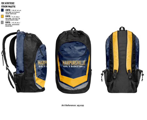Gear Bag, Harpursville Hornets, Women's Basketball, Teamtime, Team time, sublimation, custom sports apparel, team uniforms, spirit wear, spiritwear, sports uniforms, custom shirts, team store, custom team store, fundraiser sports, apparel fundraiser