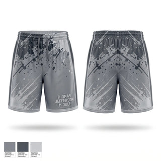 Mens Reversible Basketball Shorts, Thomas Jefferson Middle, Women's Basketball, Teamtime, Team time, sublimation, custom sports apparel, team uniforms, spirit wear, spiritwear, sports uniforms, custom shirts, team store, custom team store, fundraiser sports, apparel fundraiser