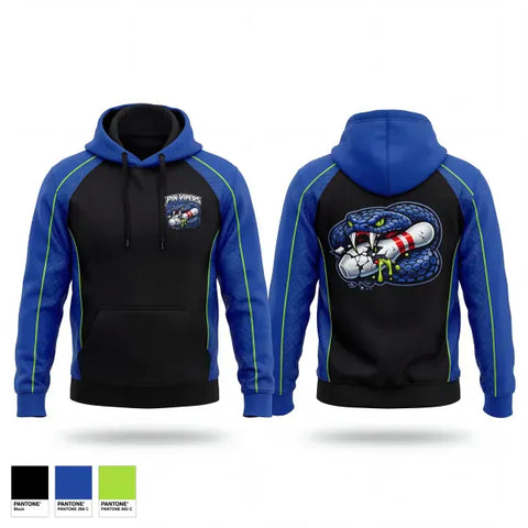 Hoodie, Pin vipersPinvipers, Bowling, Teamtime, Team time, sublimation, custom sports apparel, team uniforms, spirit wear, spiritwear, sports uniforms, custom shirts, team store, custom team store, fundraiser sports, apparel fundraiser