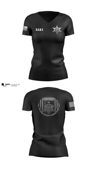 Womens Short Sleeve Vneck Shirt, Volusia County CERT, Police, Teamtime, Team time, sublimation, custom sports apparel, team uniforms, spirit wear, spiritwear, sports uniforms, custom shirts, team store, custom team store, fundraiser sports, apparel fundraiser